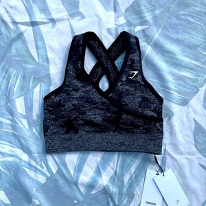 Gymshark Adapt Camo Seamless Sports Bra - Black